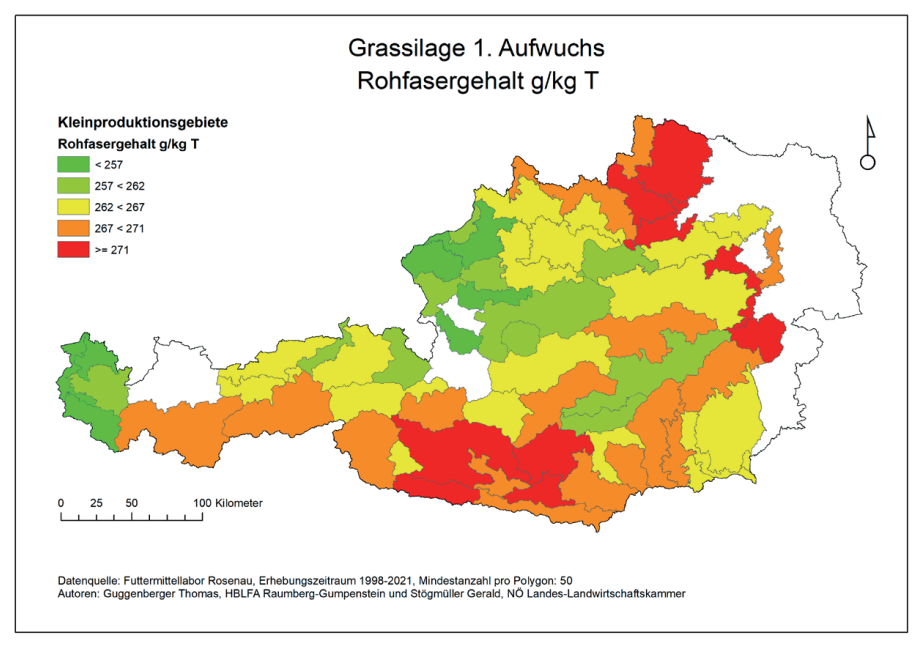 Grundfutterqualität in Österreich von 1985 bis 2021 und ihre räumlichen Unterschiede in den Kleinproduktionsgebieten